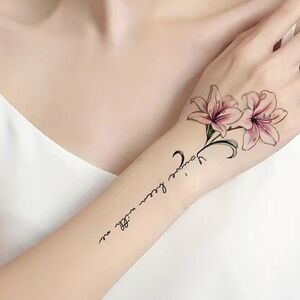 Art Sticker Pink Rose Pattern Body Art Temporary Flash Tattoo Sticker